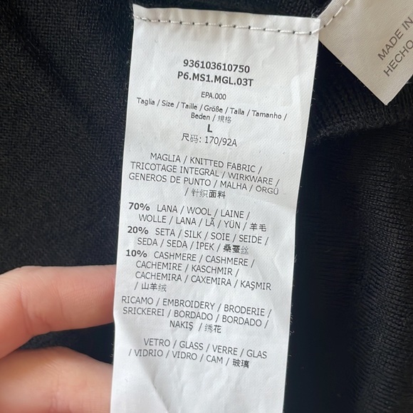 MAXMARA | S’MaxMara Black Wool Blend Jewelled Blouse - Picture 7 of 10